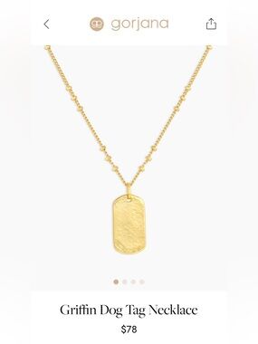 Gorjana Griffin Hammered Dog Tag Necklace